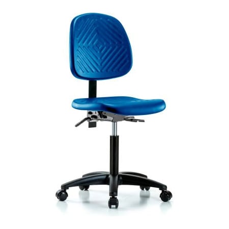 E Com Blue Ridge Ergonomics Industrial Chair - Polyurethane - Blue PMBCH-MB-RG-T0-A0-NF-RC-BLU